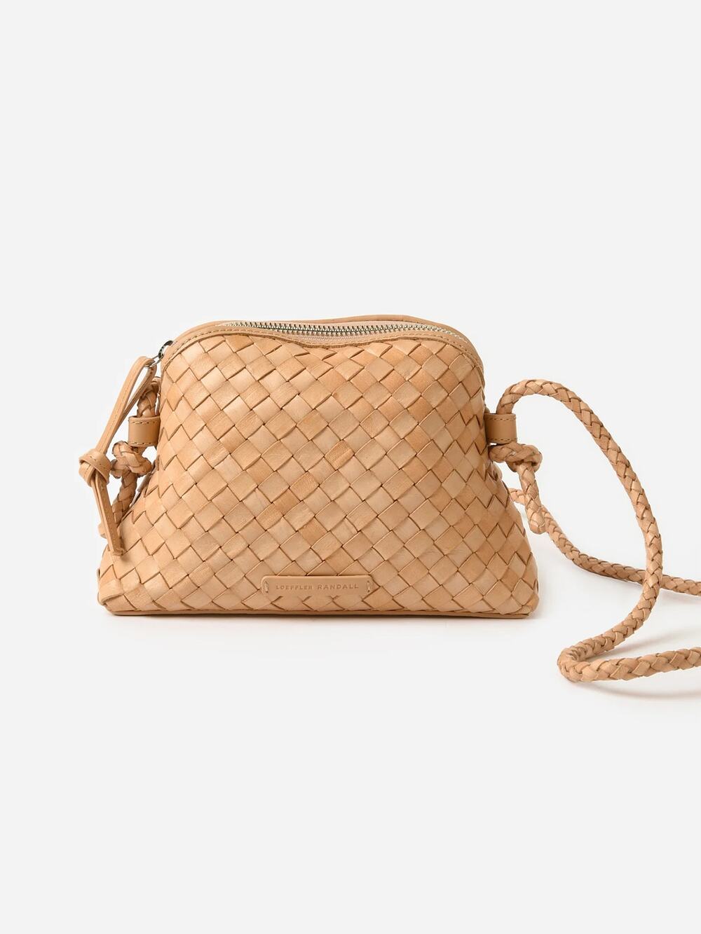 Loeffler Randall Marybeth Woven Leather Crossbody Bag Desert Sand NWT